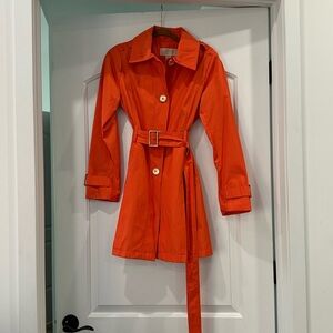 Michael Kors Vibrant Orange Trench Coat